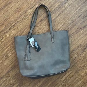 NWT Bueno tote faux leather gray